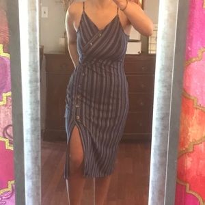 derek heart blue thin strap dress